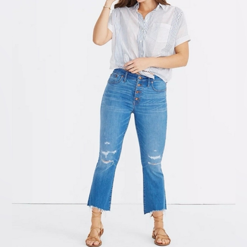 MADEWELL Cali Demi-Boot Distressed Button-Fly Stretch Jeans Women’s Size 31